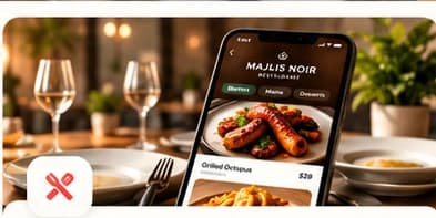 Digital restaurant menu on a phone