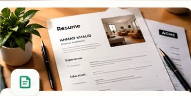 Printed professional resume on a desk